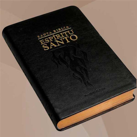 Biblia del Espíritu Santo negra con canto Dorado