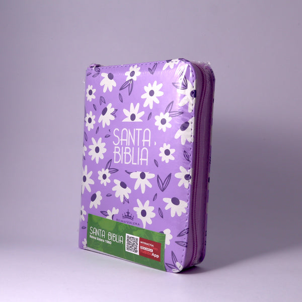 Biblia RVR 1960 025cZLM PJR LILA QR CANTO LAVANDA