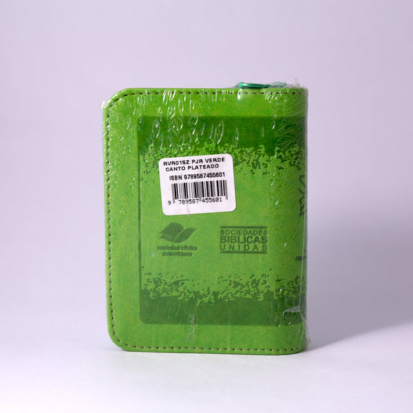 Biblia RVR 1960  DE BOLSILLO 015Z PJR VERDE CANTO PLATEADO