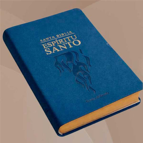 Biblia del Espíritu Santo azul con canto Dorado